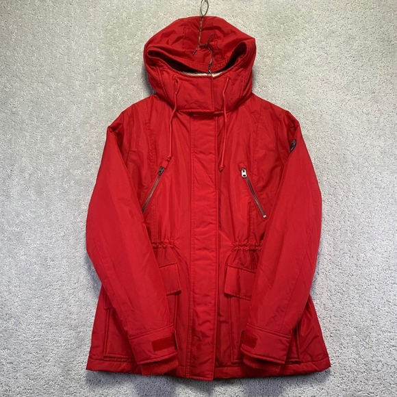 Abercrombie & Fitch Jackets & Blazers - Abercrombie & Fitch Jacket Womens Small Red Hooded Parka Water Wind Resistant